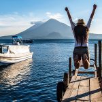 vista del Lago Atitlán en Guatemala