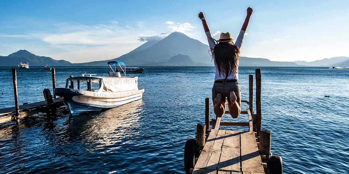 vista del Lago Atitlán en Guatemala