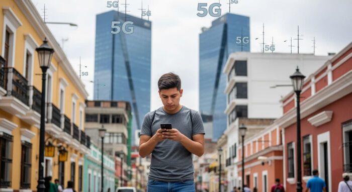 Un joven usando un smartphone