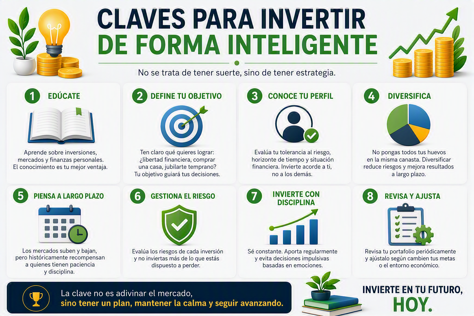 Claves para invertir de forma inteligente y constante